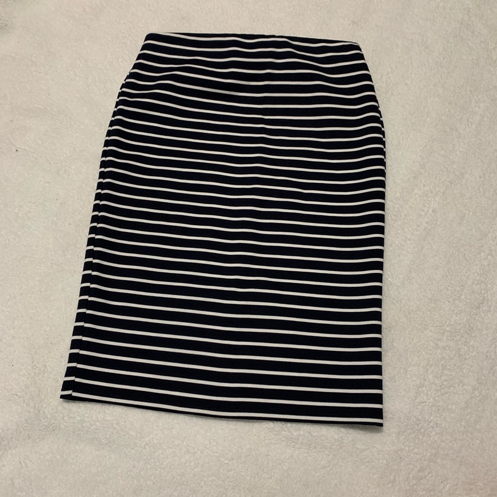 Navy and white stripped skirt